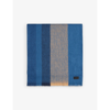 Ted Baker Mens Camel Alfredy Stripe-detail Woven Scarf In Blue/camel