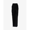 Y/PROJECT Y/PROJECT WOMEN'S BLACK WIRED HIGH-RISE STRETCH-COTTON MAXI SKIRT