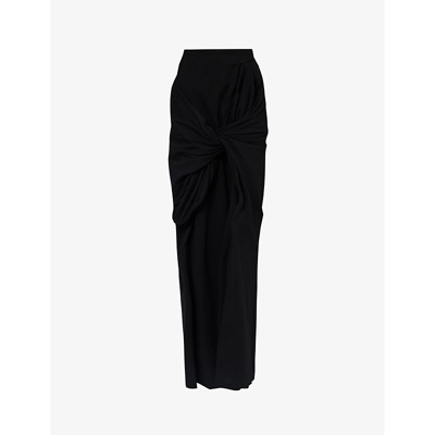 Y/project Knot-detail Stretch-cotton Maxi Skirt In Black