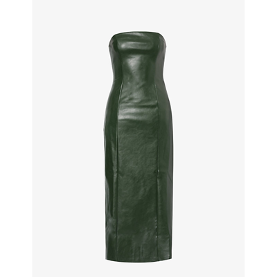 4th & Reckless Karina Strapless Woven Midi Dress In Green