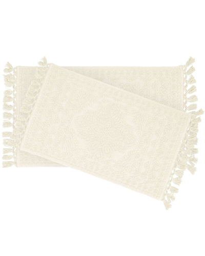 French Connection Nellore 2pc Fringe Cotton Bath Rug Set