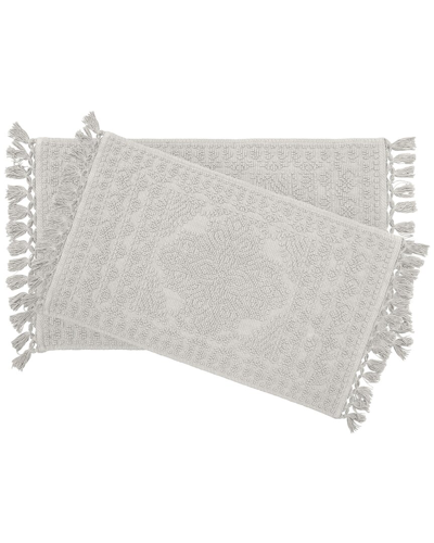 French Connection Nellore 2pc Fringe Cotton Bath Rug Set