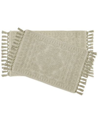 French Connection Nellore 2pc Fringe Cotton Bath Rug Set