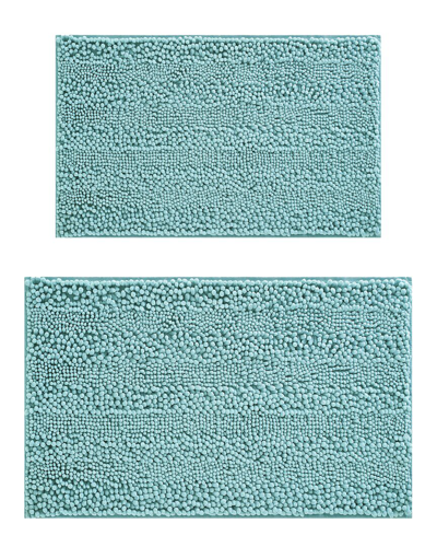 Laura Ashley Astor 2pc Chenille Bath Mat Set In Aqua