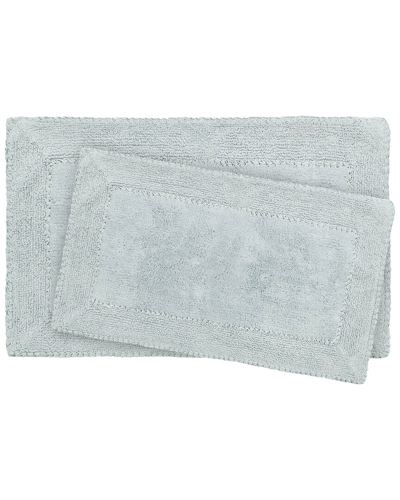 Laura Ashley Ruffle Cotton 2pc Bath Rug Set