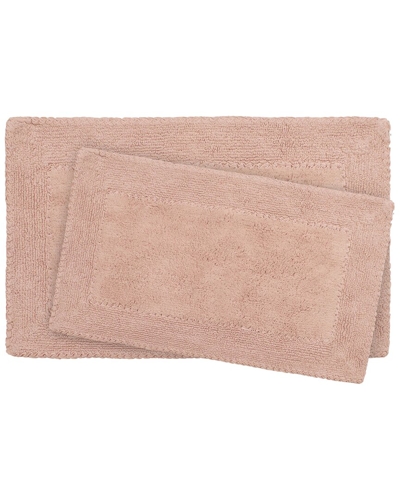 LAURA ASHLEY LAURA ASHLEY RUFFLE COTTON 2PC BATH RUG SET