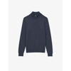 Reiss Mens Eclipse Blue Blackhall Slim-fit Wool Jumper