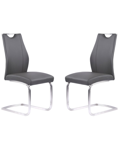 Armen Living Bravo Contemporary Dining Chair In Grey