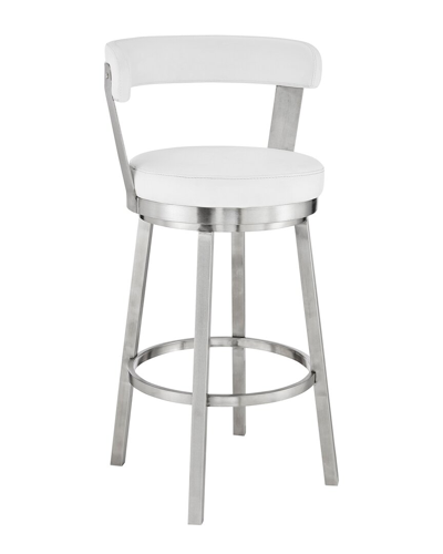 Armen Living Bryant 26 Counter Height Bar Stool In White