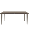 Armen Living Grenada Outdoor Aluminum Gray Rectangle Dining Table In Grey