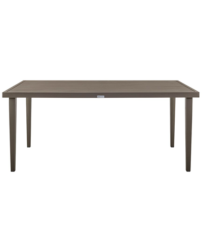 Armen Living Grenada Outdoor Aluminum Gray Rectangle Dining Table