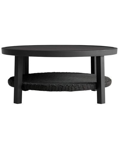 Armen Living Cayman Black Aluminum Outdoor Round Conversation Table