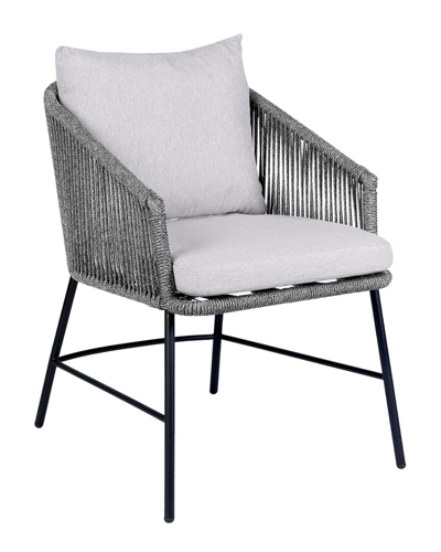 Armen Living Calica Outdoor Patio Dining Chair In Grey