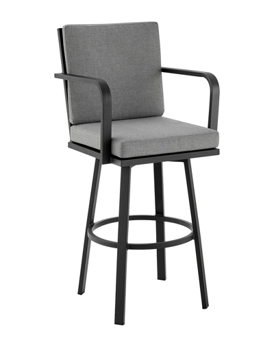 Armen Living Don 30 Outdoor Patio Bar Stool In Grey