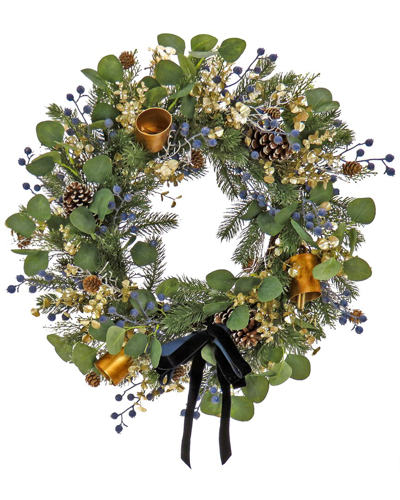 Hgtv 28in Swiss Chic Wreath In Blue