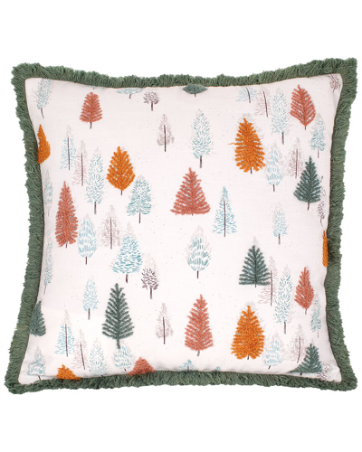 Hgtv 18x18 Whimsical Forest Trees Pillow In Green