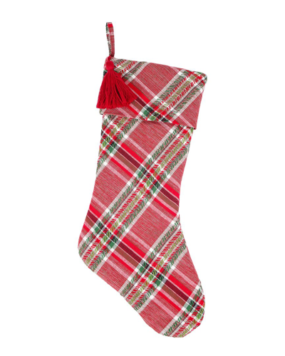 Hgtv 20in Biased Cut Plaid Stocking In Multicolor