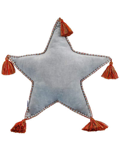 Hgtv 16in Star Shaped Tassel Pillow In Blue