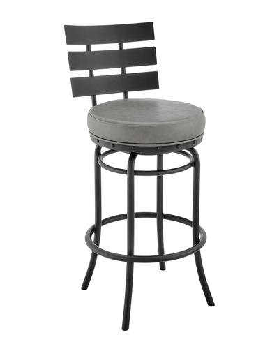 Armen Living Pharaoh Swivel Bar Stool In Grey