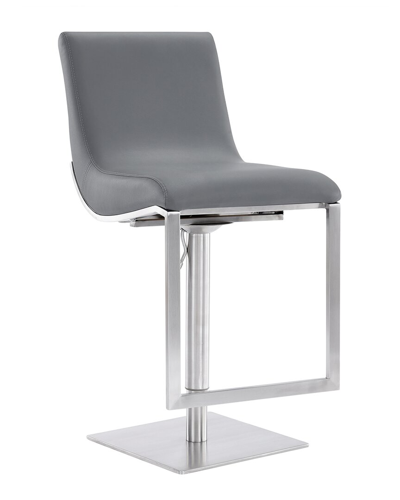 Armen Living Victory Contemporary Swivel Barstool In Grey