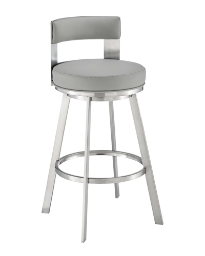 Armen Living Lynof Swivel Counter Stool In Grey
