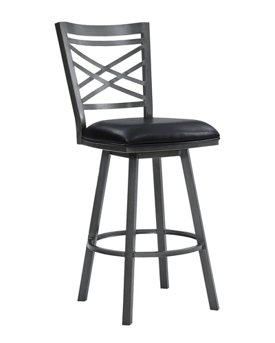 Armen Living Fargo 30 Counter Height Metal Barstool In Black