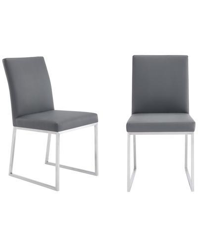 Armen Living Trevor Contemporary Dining Chair In Grey