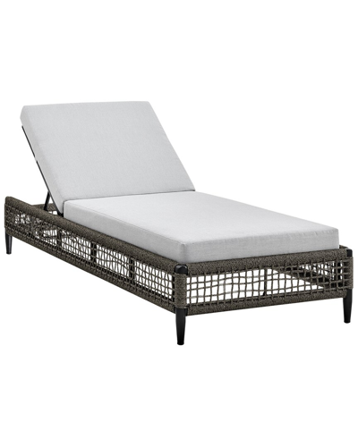 Armen Living Felicia Outdoor Patio Adjustable Chaise Lounge Chair In Grey