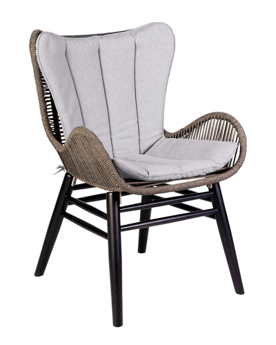 Armen Living Fanny Outdoor Patio Dining Chair In Grey