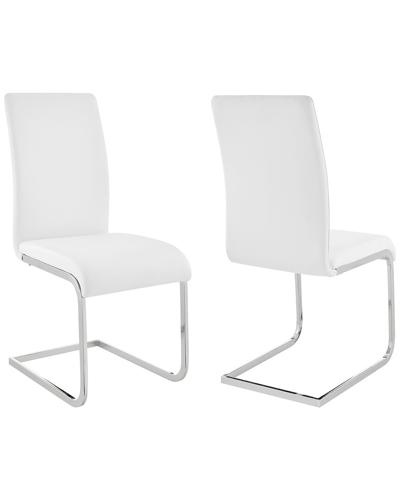 Armen Living Amanda Contemporary Side Chair In White