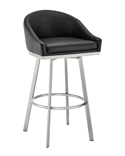 Armen Living Noran Swivel Bar Stool In Black