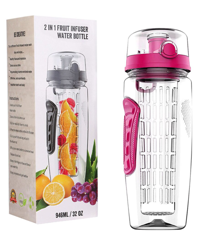 Fresh Fab Finds 32oz Fruit Infuser Water Bottle In Pink
