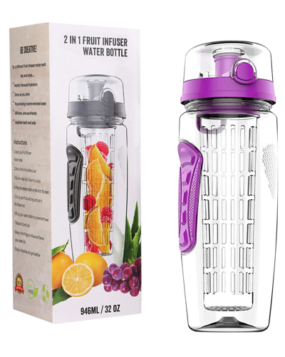 Fresh Fab Finds 32oz Fruit Infuser Water Bottle In Purple