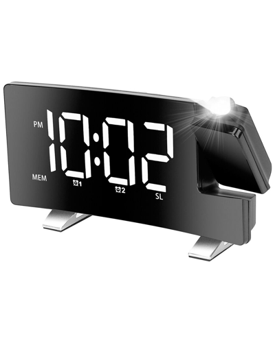 Fresh Fab Finds Curved-screen Projection Alarm Clock In White