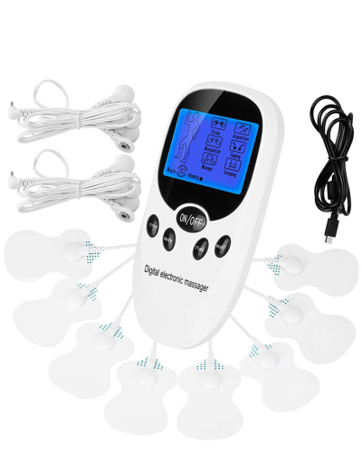 Fresh Fab Finds Dual Channel Electric Muscle Stimulator With Electrode Pads In White