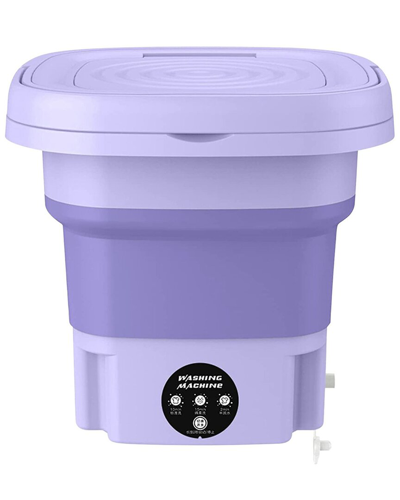 Fresh Fab Finds Foldable Portable Washing Machine With Detachable Drain Basket In Purple