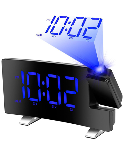 Fresh Fab Finds Curved-screen Projection Alarm Clock In Blue