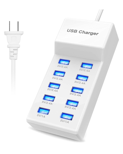 Fresh Fab Finds 10-port Usb Charging Hub In White