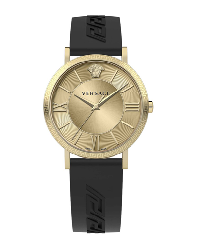 Versace V-eternal Silicone Watch In Sapphire