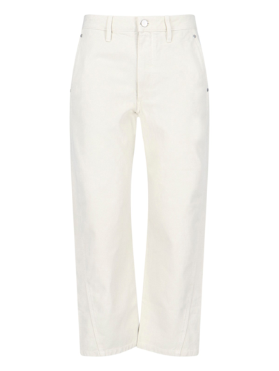 Lemaire High-waist Straight Trousers In White