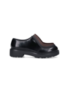 Prada Brushed Leather Lace-up Shoes Lace Up Shoes Black In Black  
