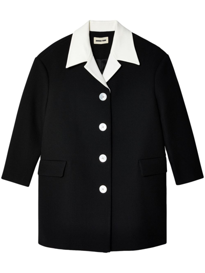 Shushu-tong Black Single Breasted Coat