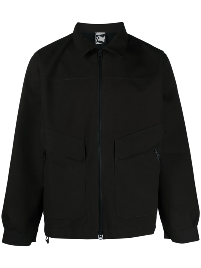 Gr10k Spread-collar Zip-up Jacket In Black