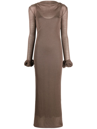 Blumarine Open-back Knit Dress In Brown