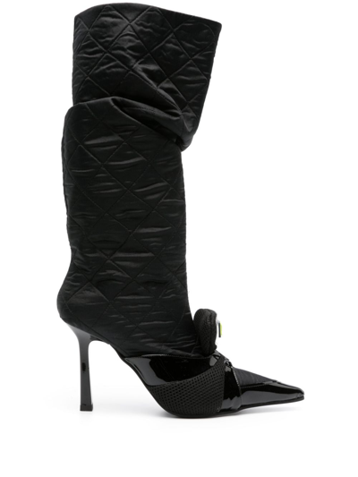 Ancuta Sarca Tarantula 100mm Panelled Stiletto Boots In Black