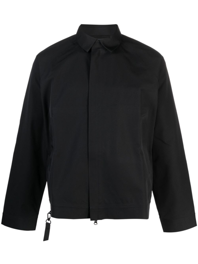 Blaest Standal Ziped Shirt Jacket In Black
