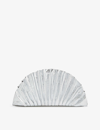 Cult Gaia Nala Mini Shell Metallic Clutch Bag In Silver