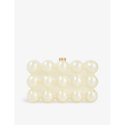 Cult Gaia The Bubble Acrylic Clutch Bag In Ivory