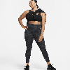 Nike Women's Universa Medium-support High-waisted 7/8 Camo Leggings With Pockets In Black