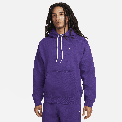 Nike Men's Solo Swoosh Fleece Pullover Hoodie In Purple
